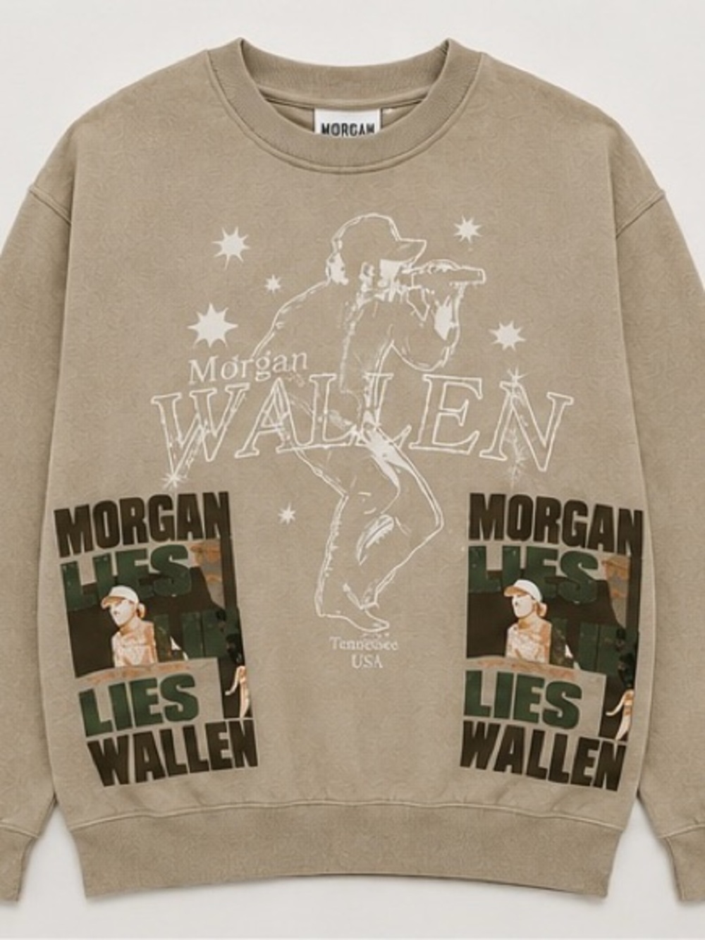 Morgan Wallen Graphic Crewneck Sweatshirt-Large